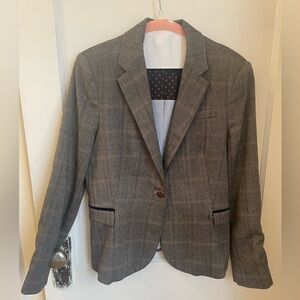 Zara Basic Brown Plaid Blazer